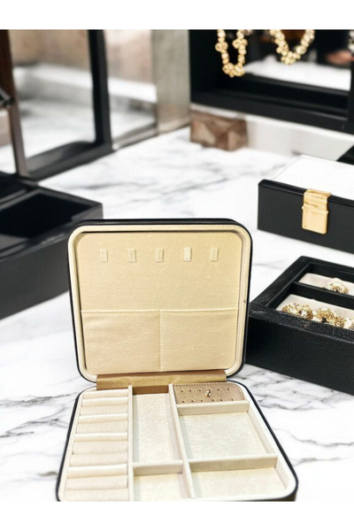 Mapubox منظم مجوهرات كبير الحجم وصندوق تخزين المجوهرات مقاس 27*24 (نحاسي)