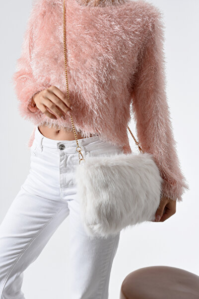 byFOX Fashion Plush Clutch Zipper Closure Crossbody Shoulder Bag Width:25 cm Length:13 cm