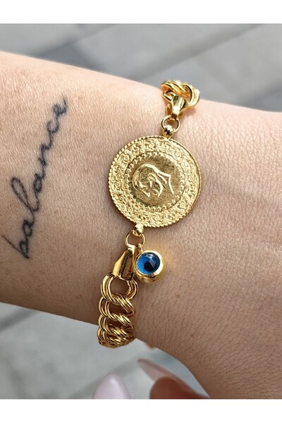 nasipkuyumcu 22&14 AYAR ÇEYREKLİ SAMANYOLU BİLEKLİK XKNY01770