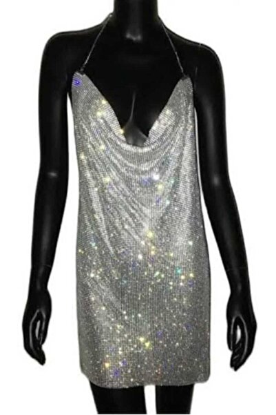 Zzn kadın kristal elmas taşlı mini elbise