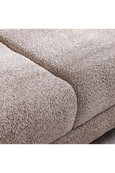 Danube Home Vesta 3 Seater Fabric Sofa - Light Grey, Stylish & Comfortable, Wood & Metal Frame, Turkey