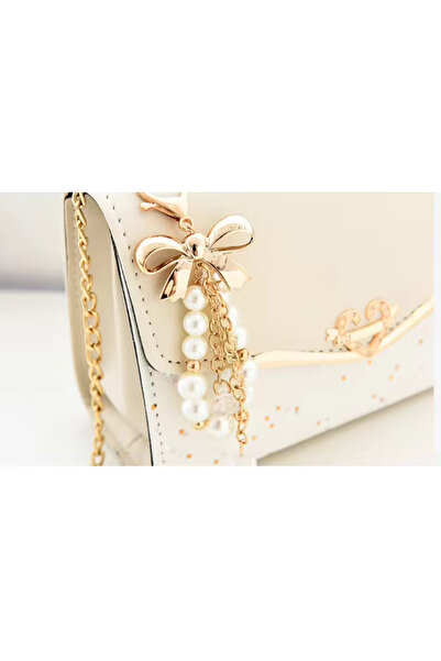 Generic Stylish Women’s Crossbody Bag – Elegant Purse with Pearl Pendant & Gold Chain