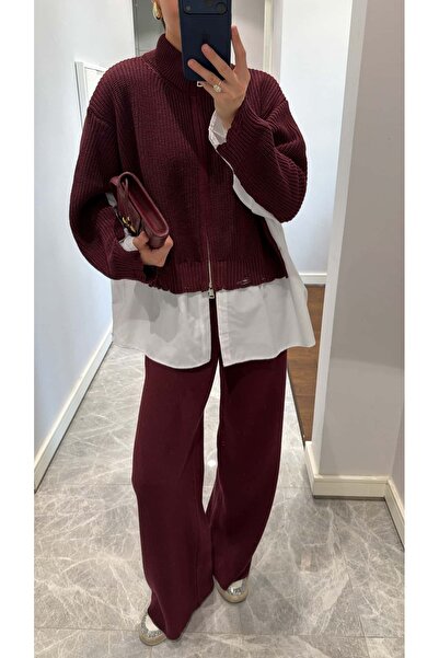 sinemkivanc co Poplin Shirt Detailled Knitwear Set