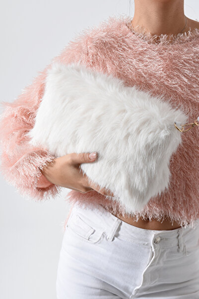 byFOX Fashion Plush Clutch Zipper Closure Crossbody Shoulder Bag Width:25 cm Length:13 cm