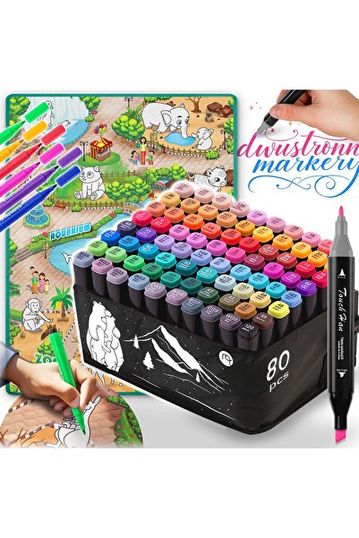 Other Covoraș de pictat 90 x 120 cm + 80 markere cu alcool Ricokids