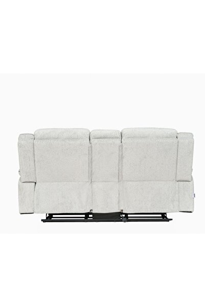 Danube Home Sawyer 2 Seater Fabric Recliner in Light Grey - Comfortable Wood Frame, Stylish & Durable
