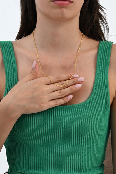 Söğütlü Silver 925 ayar gümüş aralıklı figaro zincir 45-55-60 cm