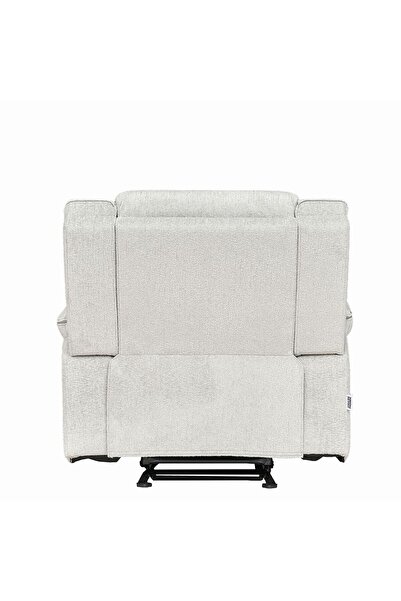 Danube Home Sawyer 1 Seater Fabric Recliner with Glider - Light Grey, Comfortable Wood Frame, 2-Year Warranty