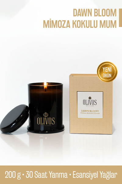 Olivos Dawn Bloom Mimoza Kokulu Mum 200 g | 30 Saat Yanma – Premium & Zarif H...