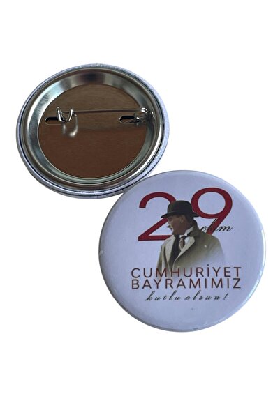maycollection 29 Ekim Cumhuriyet Bayramı Rozeti Broş-Çanta Rozeti-Yaka İğnesi-Şapka Aksesuarı (44mm) 24 Adet