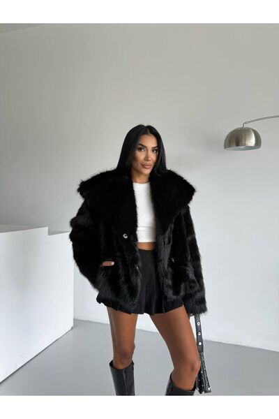 YEK&BİR فرو لوليتا صناعي فاخر كبير الحجم للنساء من YEK&BİR12