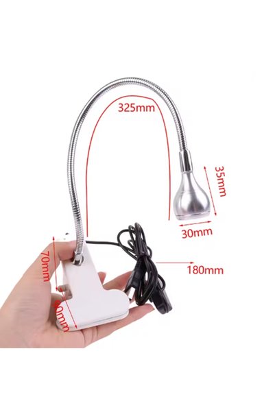 gaman Clamp-On Acrobatic USB Desk Lamp - Work Lamp - 360 °   Flexible Body - White Led