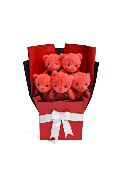 Özgüner Oyuncak Love-Filled Gift – Plush Rabbit with Heart and Mini Plush Teddy Bears Gift Set