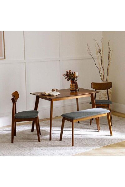 Danube Home Gemson 4-Seater Dining Set - Solid Wood Table, 2 Chairs & Bench -...