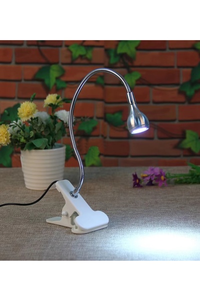 gaman Kıskaçlı Akrobatik Usb Masa Lambası - Çalışma Lambası - 360° Esnek Gövde - Beyaz Ledli