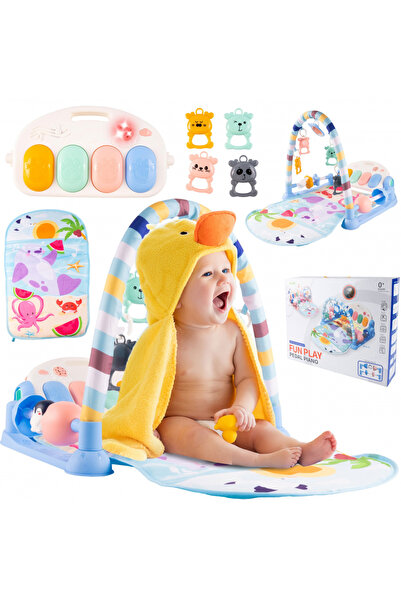 MalPlay Salteluta de joaca pentru copii, cu Pian vertical detasabil, cu Lumin...