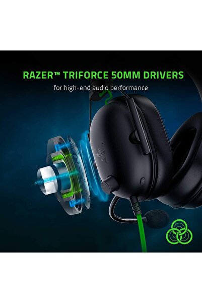 RAZER BlackShark V2 X Gaming Headset: 7.1 Surround Sound - 50mm Drivers - Black