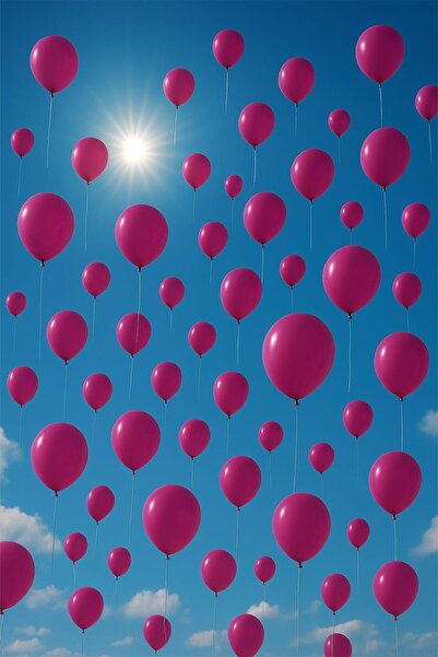 hak-iş oyuncak 33 cm Fuchsia Balloon – Party and Decoration Set of 100