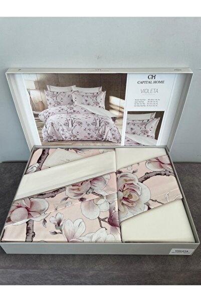 Capital Home Double Bedding Set 100% Cotton Satin Set of 6