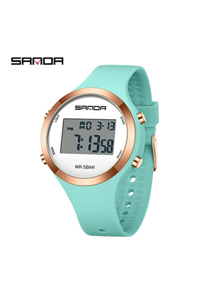 Sanda Ceas pentru copii 2147 Green – Design de lux, digital, rezistent la șocuri, rezistent la apă 5ATM