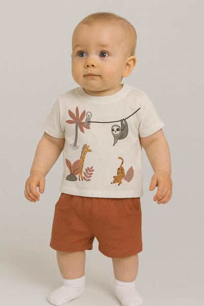 RAPAPA Baby Boys Summer Animal Print T-Shirt and Shorts Set – 1110K