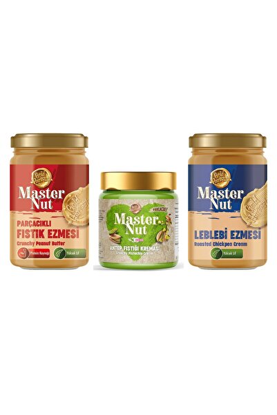 Master Nut Fıstık Ezm - Leblebi Ezm. ve Antep Fıstık Kreması 3 lü Karma Paket