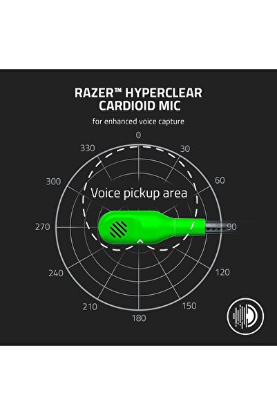RAZER Blackshark V2 X Gaming Headset: 7.1 Surround Sound 50mm Green
