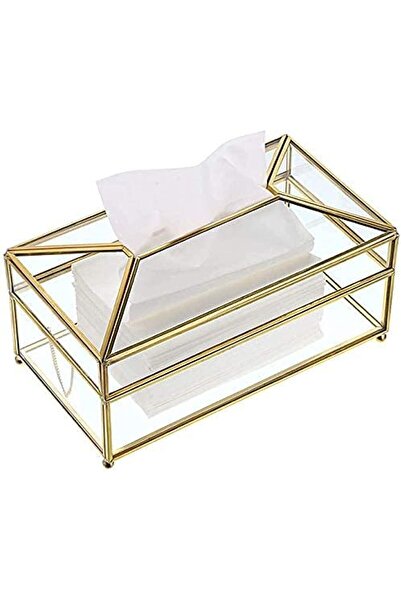 Jiffy علبة مناديل ورقية مستطيلة من الزجاج الشفاف، علبة تخزين مناديل زجاجية مزخرفة، مناديل وجه