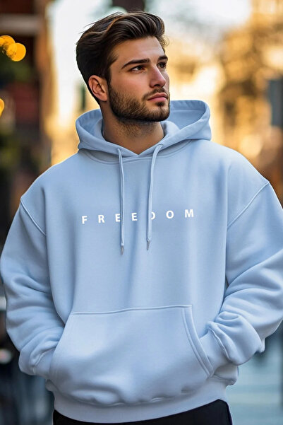 Flaubert -erkek fredom baskılı sweatshırt 3iplik kaliteli kumaş oversize kesim