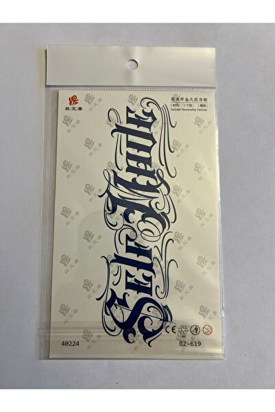 Airbrush Tattoo Gotik Yazı 18x11 cm Yarı Kalıcı Hayalet Geçici Dövme Yapıştır...