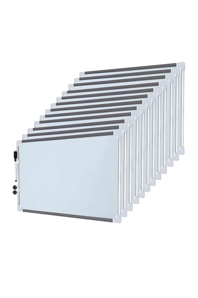 MARKQ [Pack of 12] Magnetic Whiteboard 35x50 cm – Dry Erase Board for Office, School & Home