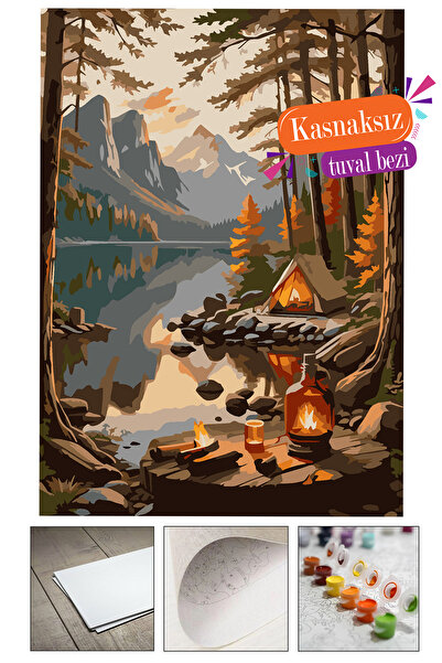 Corvo Özel Boyama Kağıdı Sayılarla Boyama Seti Boya ve Fırça Dahil (AHŞAPSIZ)...