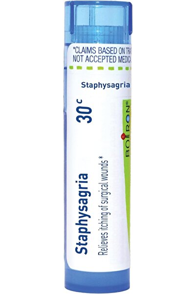 Boiron ستافيساجريا 30 سي، 80 حبيبة، دواء هوميوباثي للجروح الجراحية