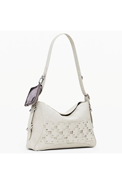 Desigual Women's handbag and shoulder bag, Desigual, New Patch 2 Piedra series, Cream