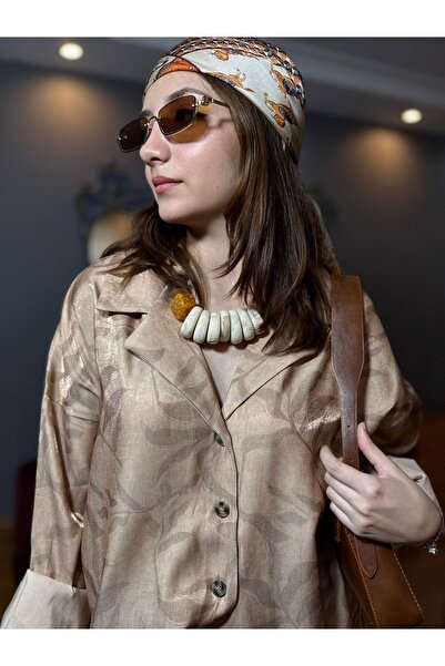 MODAGK Self Patterned Satin Pants Shirt Set