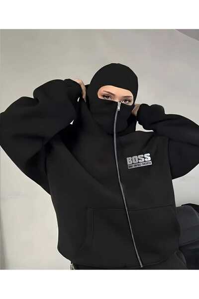 ZEMLİYA Hanorac supradimensionat cu glugă și mască — Casual, Unisex