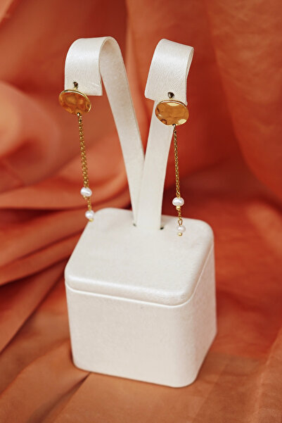 Luna Real Pearl and Chain Detailed Earrings