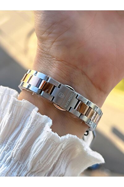 Raymond 2 Years Warranty Steel Case and Strap Does Not Blacken Color Does Not Fade 5 Atm Women's Wristwatch 611821.3