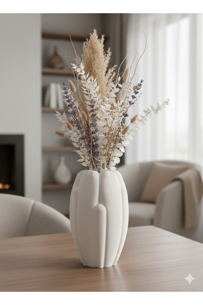 TACTIC Μοντέρνο Διακοσμητικό Πέτρινο Βάζο 16 εκ. – Κατάλληλο για Χρήση στο Σαλόνι, το Γραφείο και το Επιτραπέζιο Χώρο