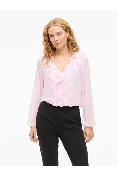 VILA Oberteil mit langen Ärmeln VIANE Gerüschtes