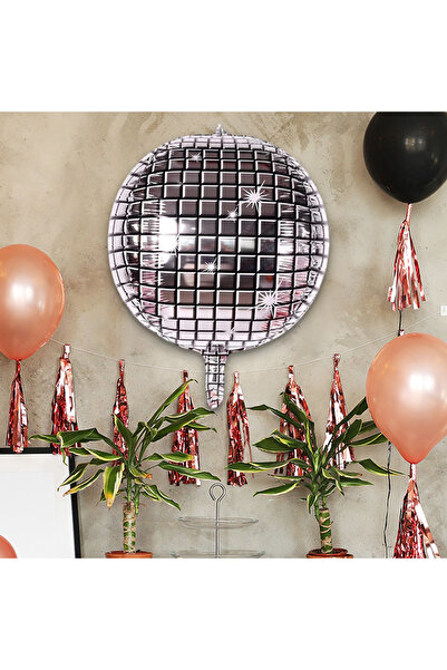 kidspartim بالون فويل على شكل كرة ديسكو فضي مقاس 22 بوصة