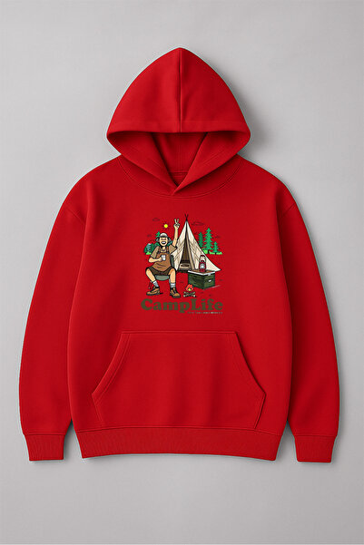 LORVEX Camp Life Pre-Imprimat Oversize Unisex Bumbac Swea tricou