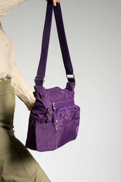 MEGA ÇANTA Klinkır Fabric Multi-Compartment and Large Volume Crossbody Women's Bag