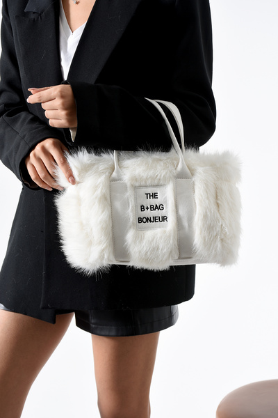 change time Long Plush Tote Handle Shoulder Crossbody Bag Width:33 cm Length:20 cm Bottom:11 cm