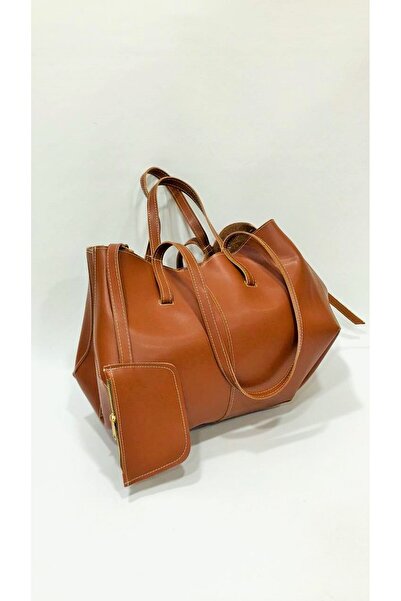 SHIKIRTI Γυναικεία τσάντα χεριού και ώμου από μαλακό απλό συνθετικό δέρμα μεγ...