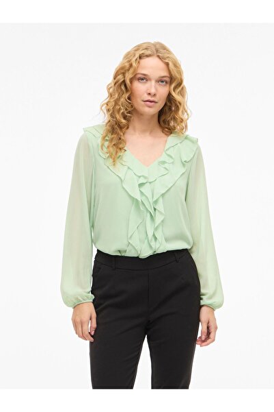 VILA Oberteil mit langen Ärmeln VIANE Gerüschtes