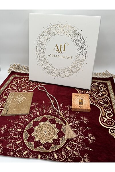 AYHANHOME 4 Piece Special Boxed Woven Twisted Fringed Prayer Rug Set