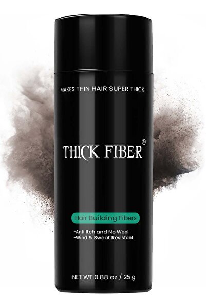 Thick Fiber ألياف الشعر - 25 جرام، بني غامق، للشعر الخفيف