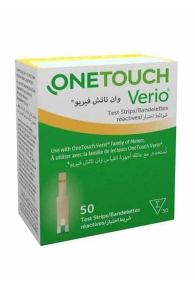 The One Touch 50-piece glucose test strips