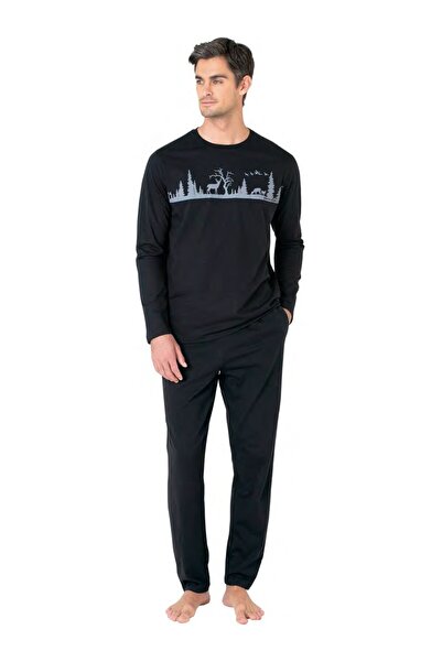 Pierre Cardin Чоловічий піжамний комплект з довгими рукавами та велосипедним коміром 6104
